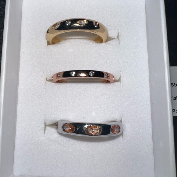 Modern Magic Ring Bomb Party Luxe Bands 2024 Size 11 Rhodium Gold Rose Gold - Picture 2 of 3